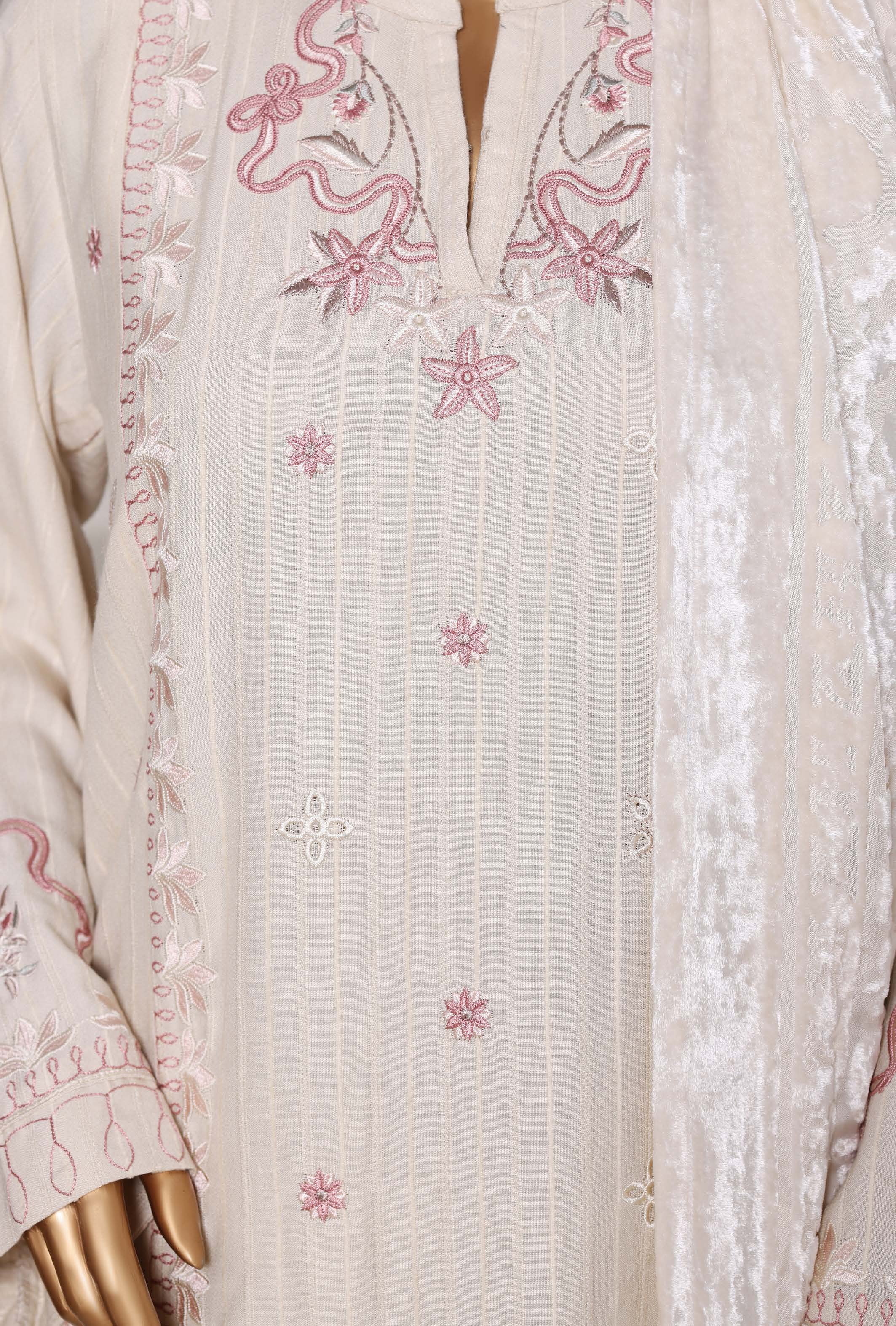 Sadabahar Stitched Winter Embroidery Dhanak 3Piece With Palachi Shwal Collection 2025 SDPL -03