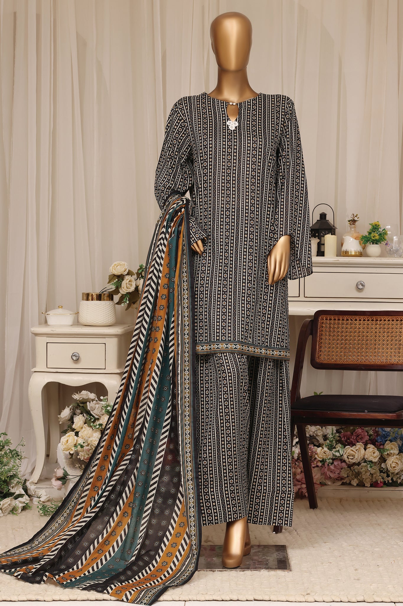 BIN SAEED Luxury Lawn Printed With Farshi Shalwar 3Piece Stitched COLLECTION 2026 D-#04