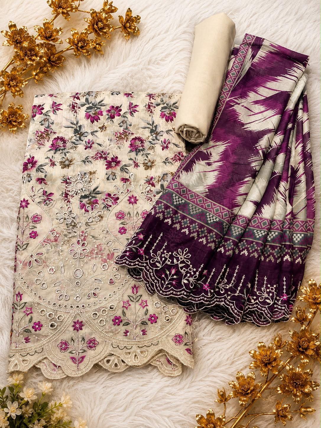 BIN SAEED Luxury Lawn  Embroidery 3Piece Unstitched COLLECTION 2026 D#06