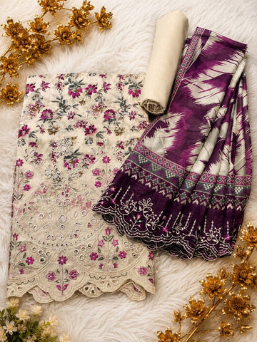 BIN SAEED Luxury Lawn  Embroidery 3Piece Unstitched COLLECTION 2026 D#06
