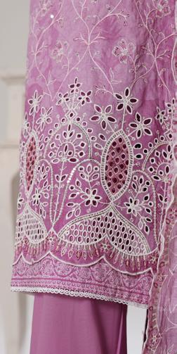 Bin Saeed Luxury Lawn White & White Chickenkari Embroidery 3Piece Stitched COLLECTION 2026. D-08