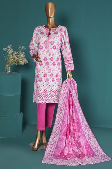 HZ Printkari Embroidered Khaddar Stitched 3 Piece Collection 2025. HZPE 07