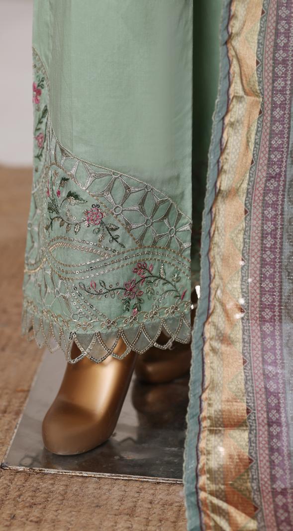 Bin Saeed Luxury Lawn Jacquard Fetive Embroidery 3Piece Stitched COLLECTION 2026. D-04