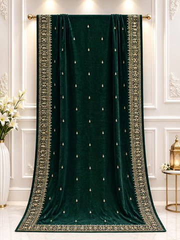 Exclusive Velvet 9000 Micro Shwal Dupatta Collection (Bottle Green)