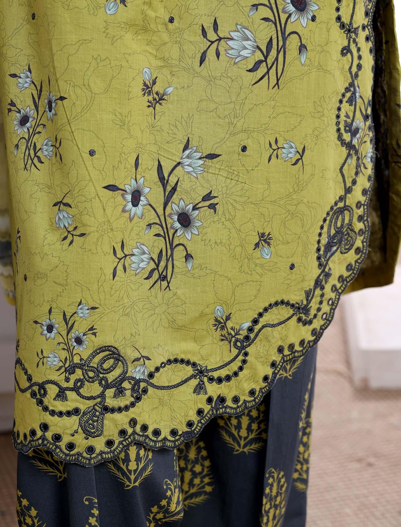 HZ °GULDOZI° Luxury Lawn Embroidery 3Piece Stitched Collection 2026 D#03