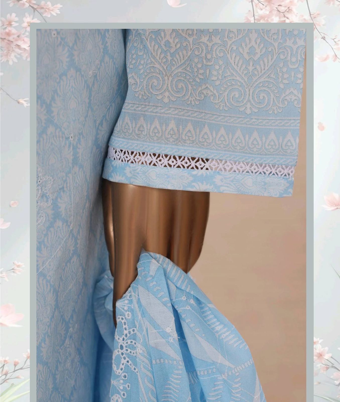 HZ Textiles Luxury Printkari Embroidered Lawn Suit Stitched 3 Piece 2026 D#-06