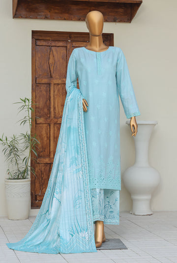 Oriental Printkari by HZ Textiles Embroidered Cambric Suit Unstitched 3 Piece 2025 OPS - 04