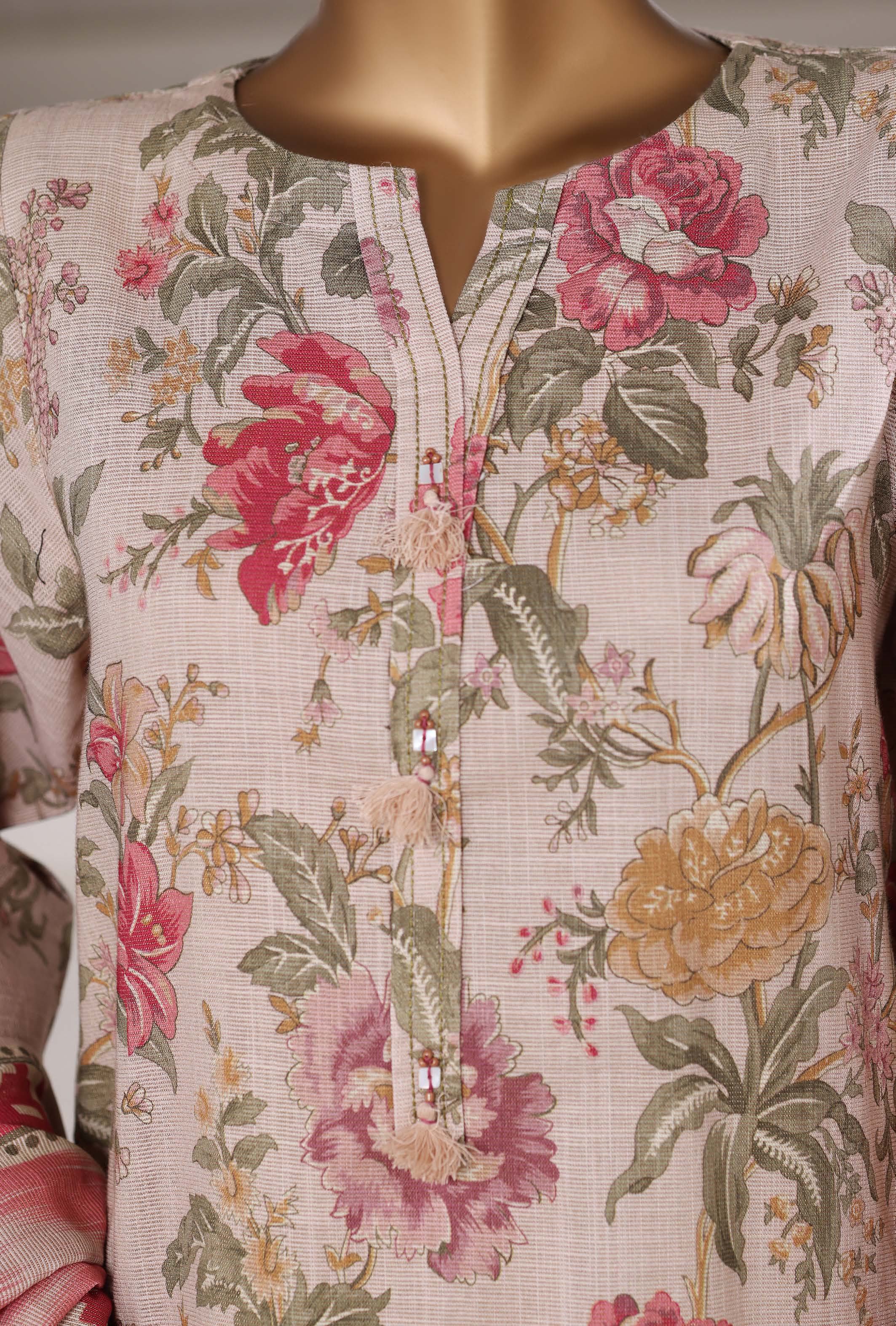 Sadabahar Shimmer Printed Khadder 3PCS Stitched Vol—1 Collection 2025 D-04