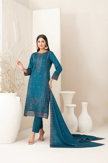 Tawakkal Dhoop Kinara Slub Viscous Embroidery 3Piece Unstitched Collection 2025 D-07
