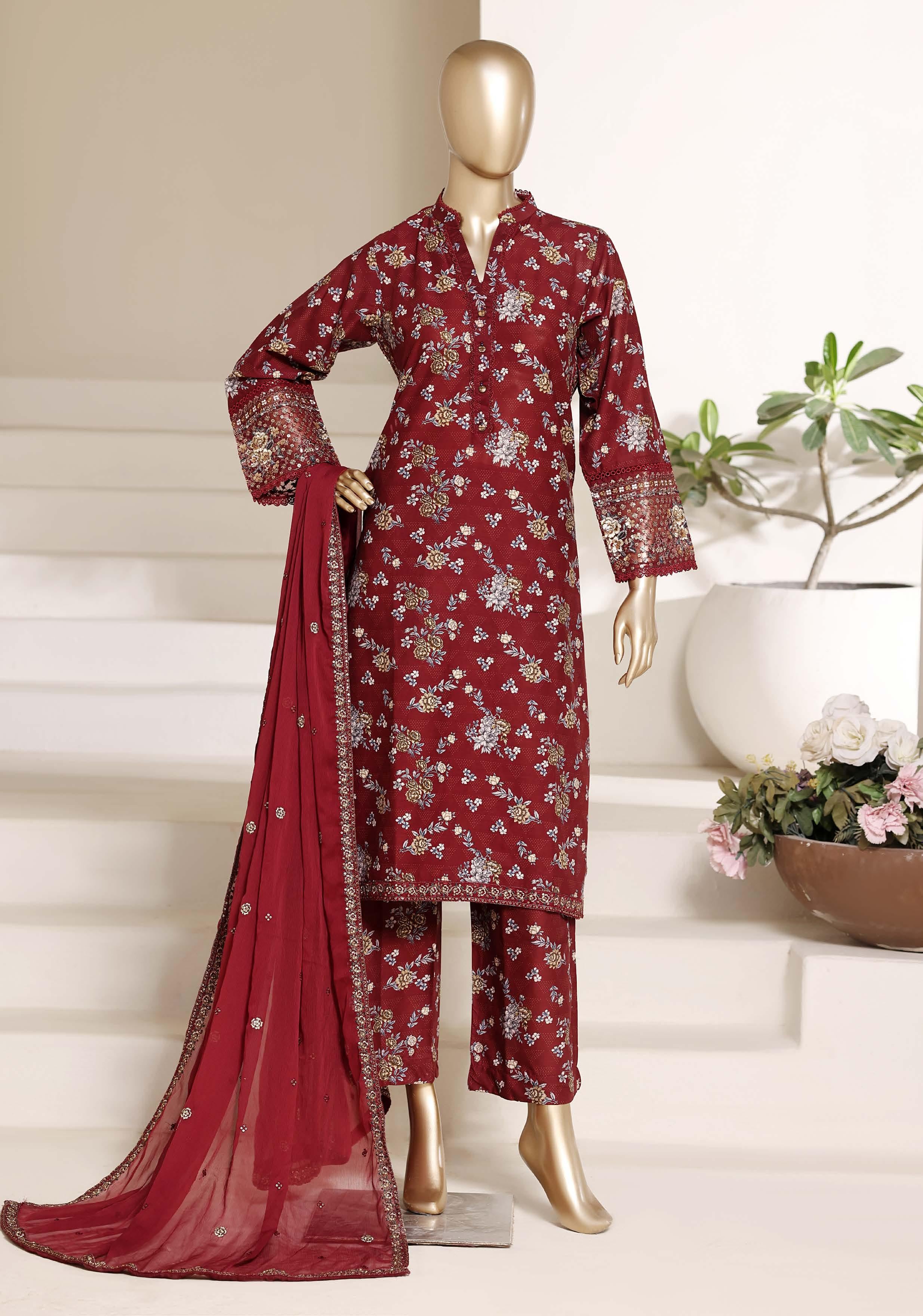 Sadabahar Luxury Regal Lawn With Chiffion Embroidery Dupatta 3Piece Stitched Vol-02 Eid Festive Edition Collection 2026. D#-05