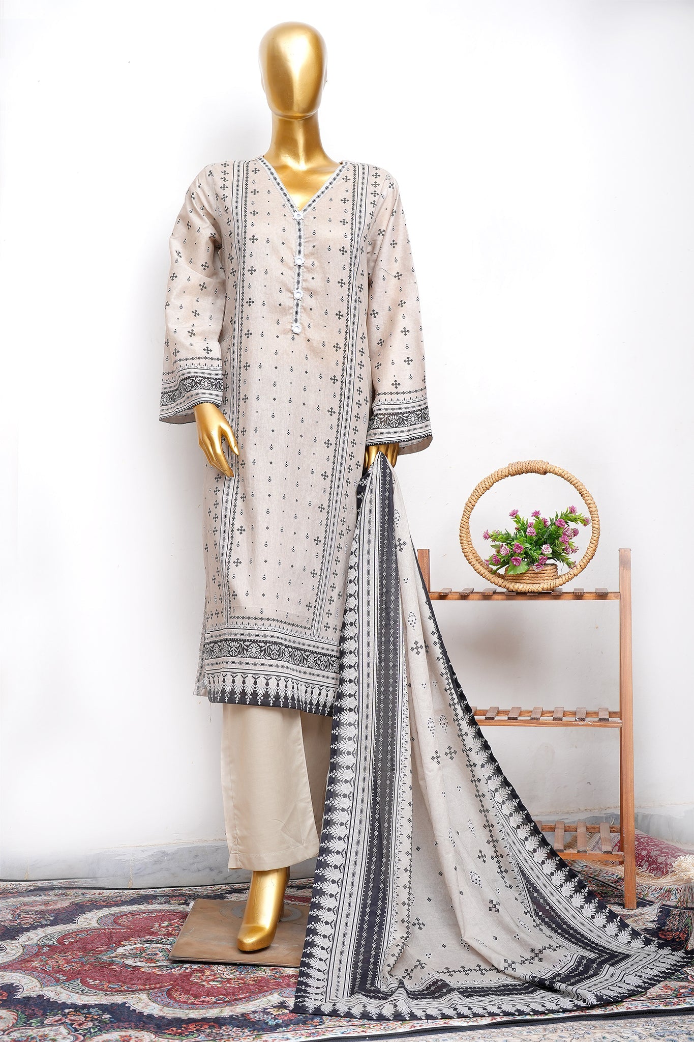 BIN SAEED Luxury Lawn Printed 3pcs Stitched Vol-30 3Piece Stitched COLLECTION 2026 D#-136