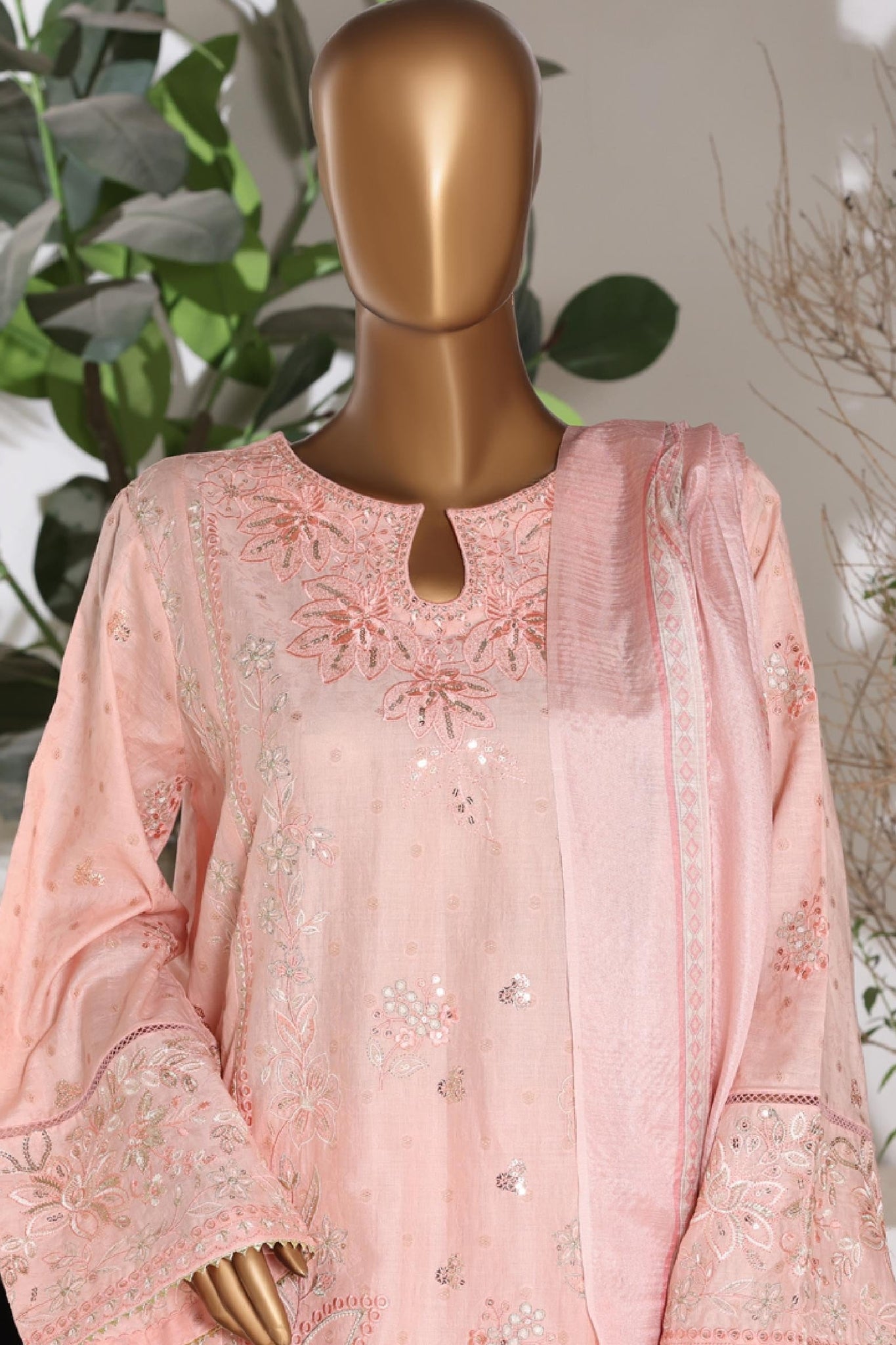 Bin Saeed Luxury Jacquard Lawn Embroidery 3Piece Stitched Collection 2026 D#-05