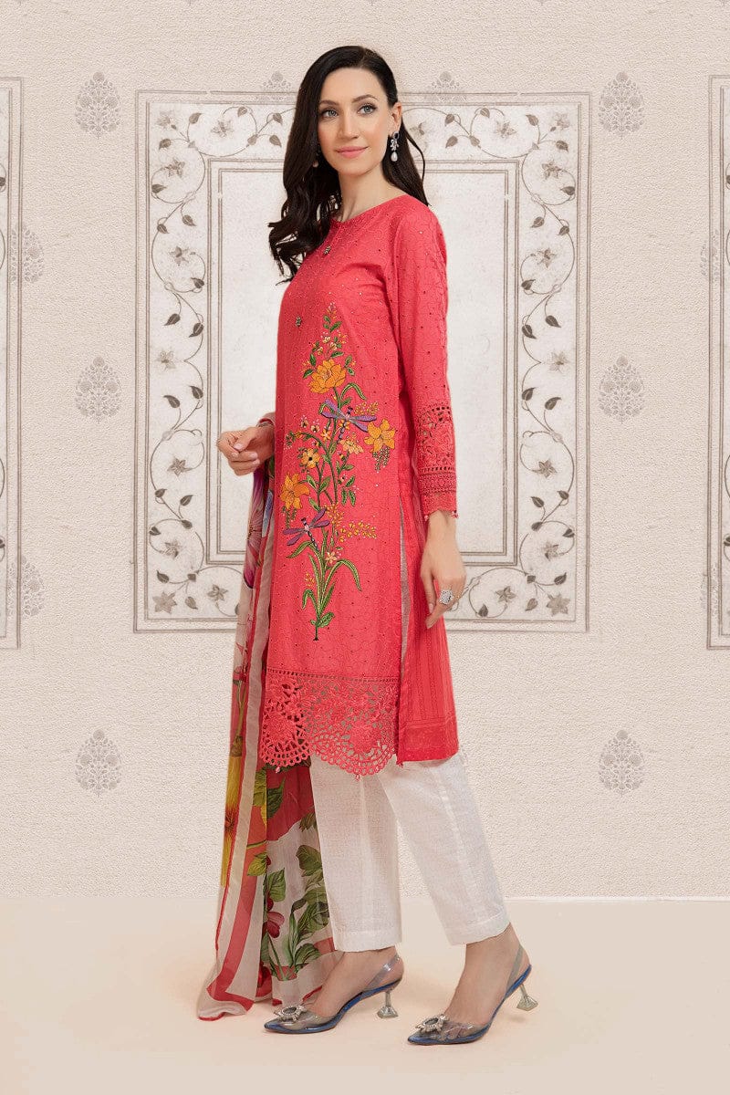 Maria-B Luxury Lawn Embroidered Rtw 3Piece Collection 2025 MBLE-3201