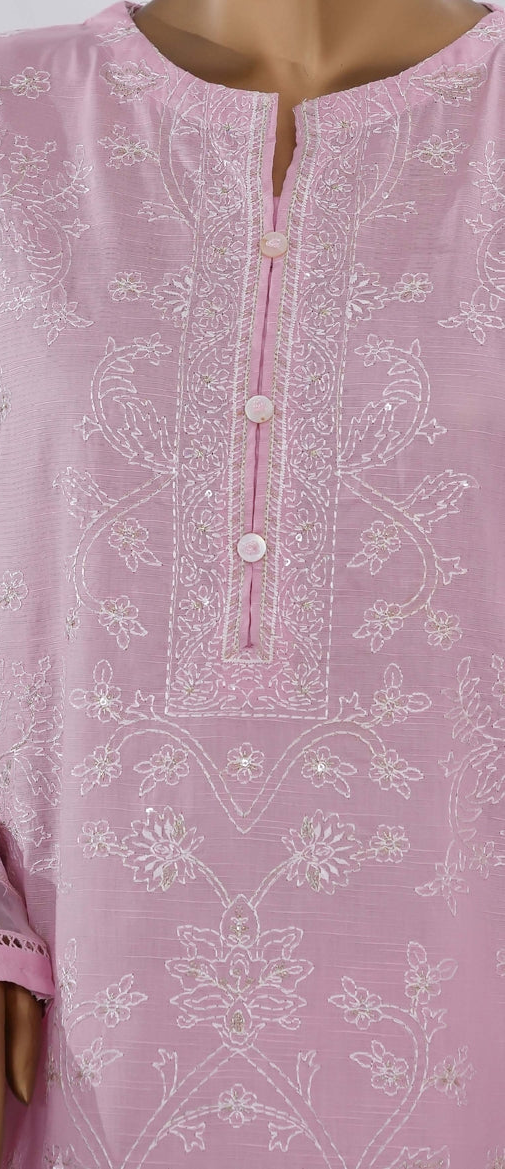 Hz Ready To Were Cotton Sunehri Paste Print With Embroidery Stitched Collection 2025. D-61 T Pink