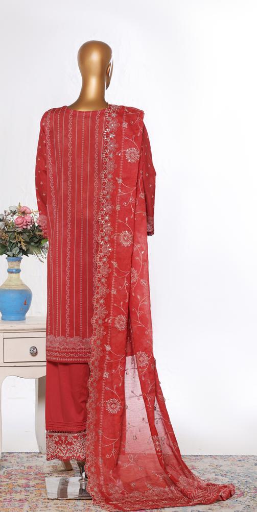 Bin Saeed Luxury Lawn White & White Chickenkari Embroidery 3Piece Stitched COLLECTION 2026. D-05