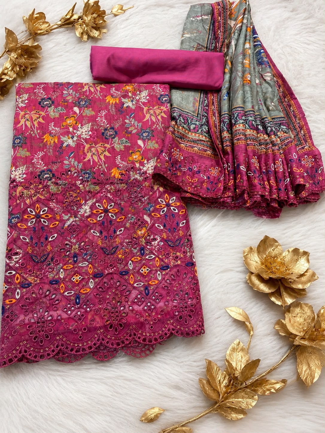 BIN SAEED Luxury Lawn  Embroidery 3Piece Unstitched COLLECTION 2026 D#07