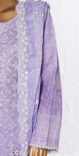 Bin Saeed Luxury Lawn White & White Chickenkari Embroidery 3Piece Stitched COLLECTION 2026. D-11