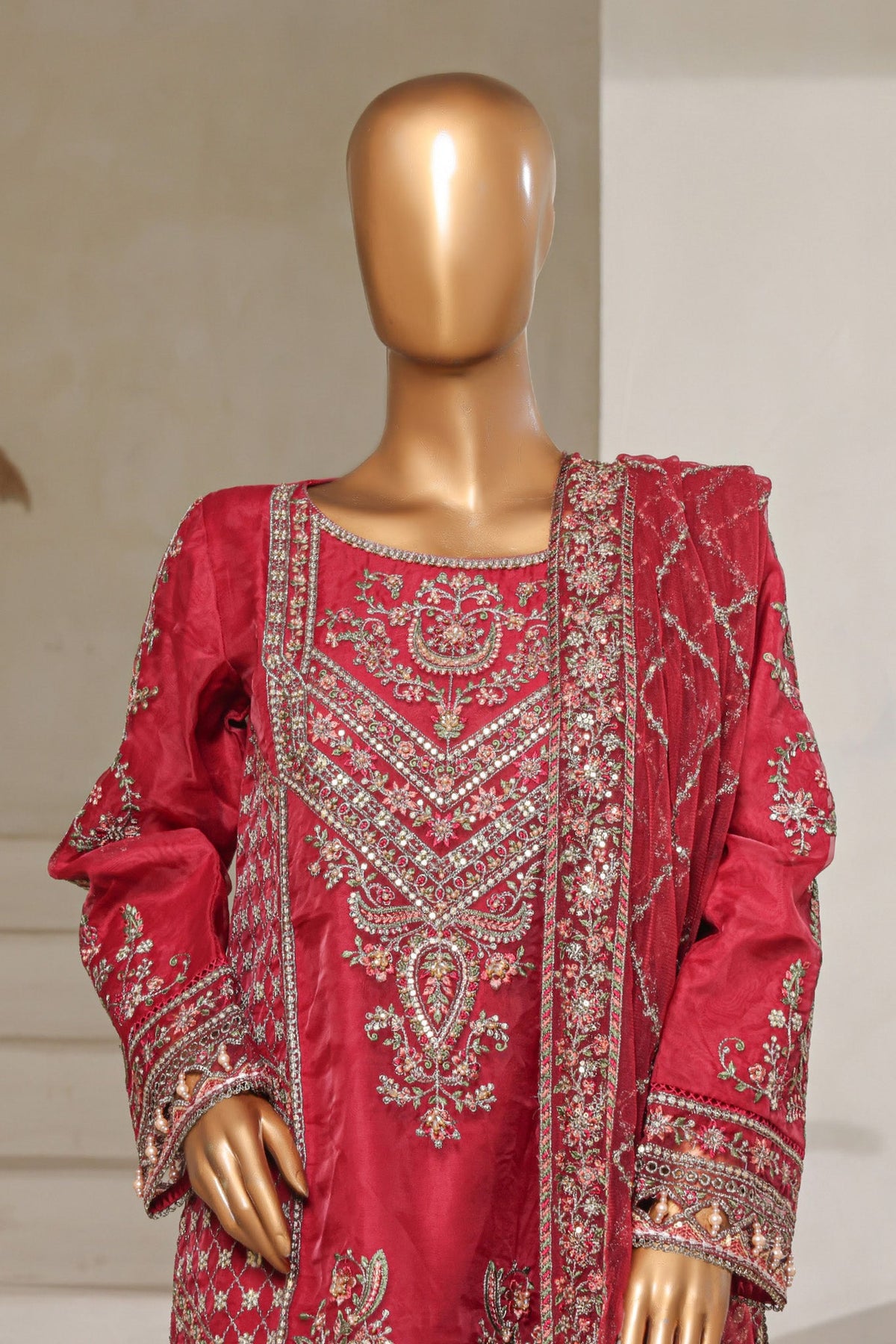 SADABAHAR LUXURY FORMAL FESTIVE °MAHPARA° ORGANZA EMBROIDERED 3PIECE STITCHED Vol-03 COLLECTION 2026 D#-08