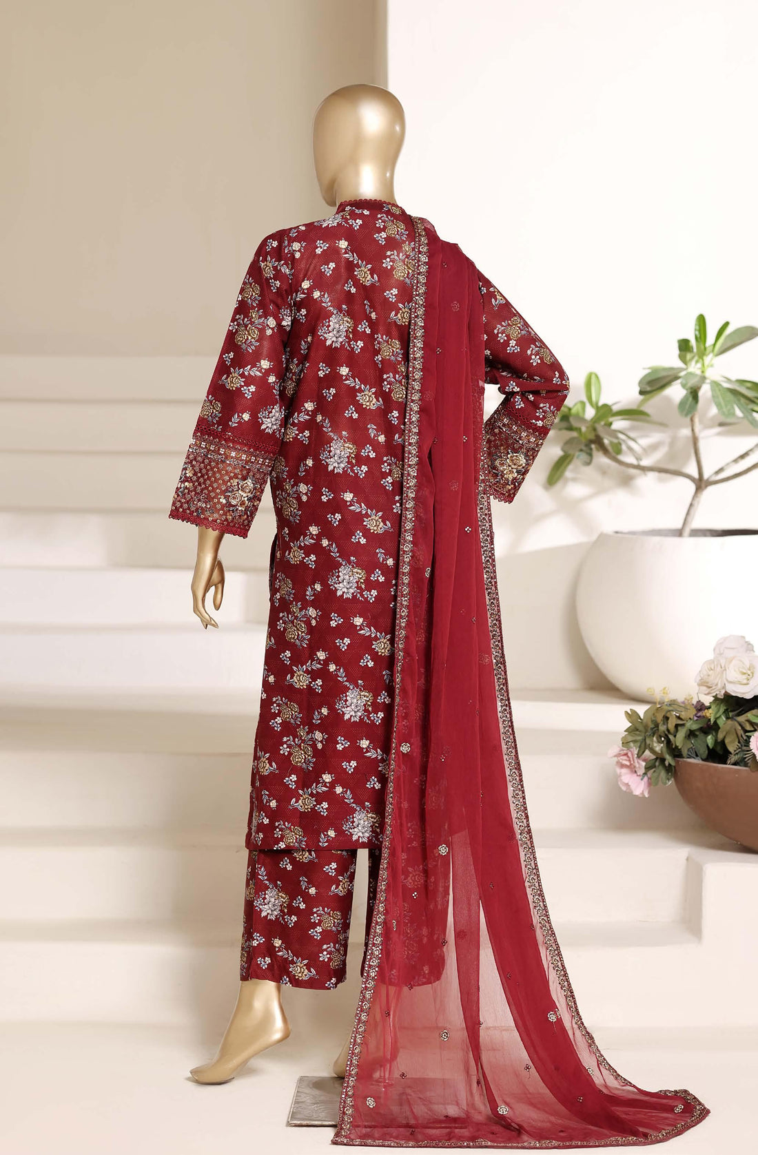 Sadabahar Luxury Regal Lawn With Chiffion Embroidery Dupatta 3Piece Stitched Vol-02 Eid Festive Edition Collection 2026. D#-05