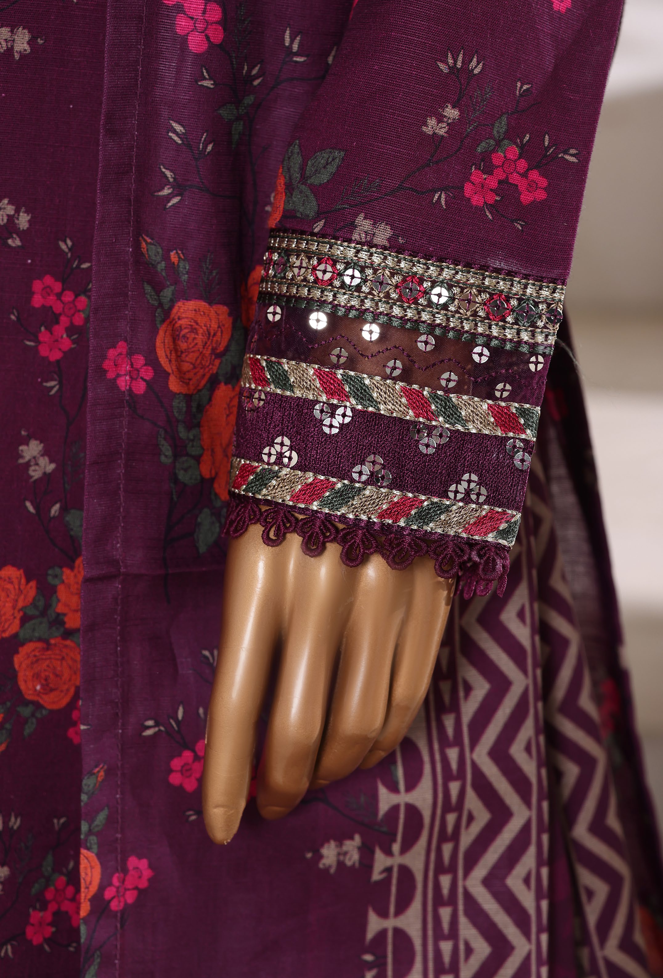 Sadabahar Malika Khaddar Short Length 3Piece Stitched Vol-02 Collection 2025. D-55 Purples