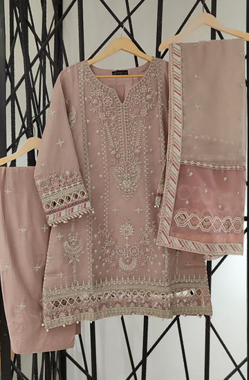 SADABAHAR LUXURY FORMAL FESTIVE °MAHPARA° ORGANZA EMBROIDERED 3PIECE STITCHED COLLECTION 2025 D#-54