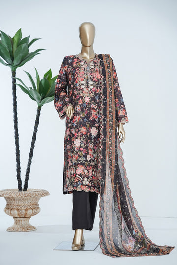 Bin Saeed Luxury Laserkari Chikenkari Lawn With Digital Printed With Embroidery Lawn Dupatta 3Piece Stitched Vol-02 Collection 2026. D#-13