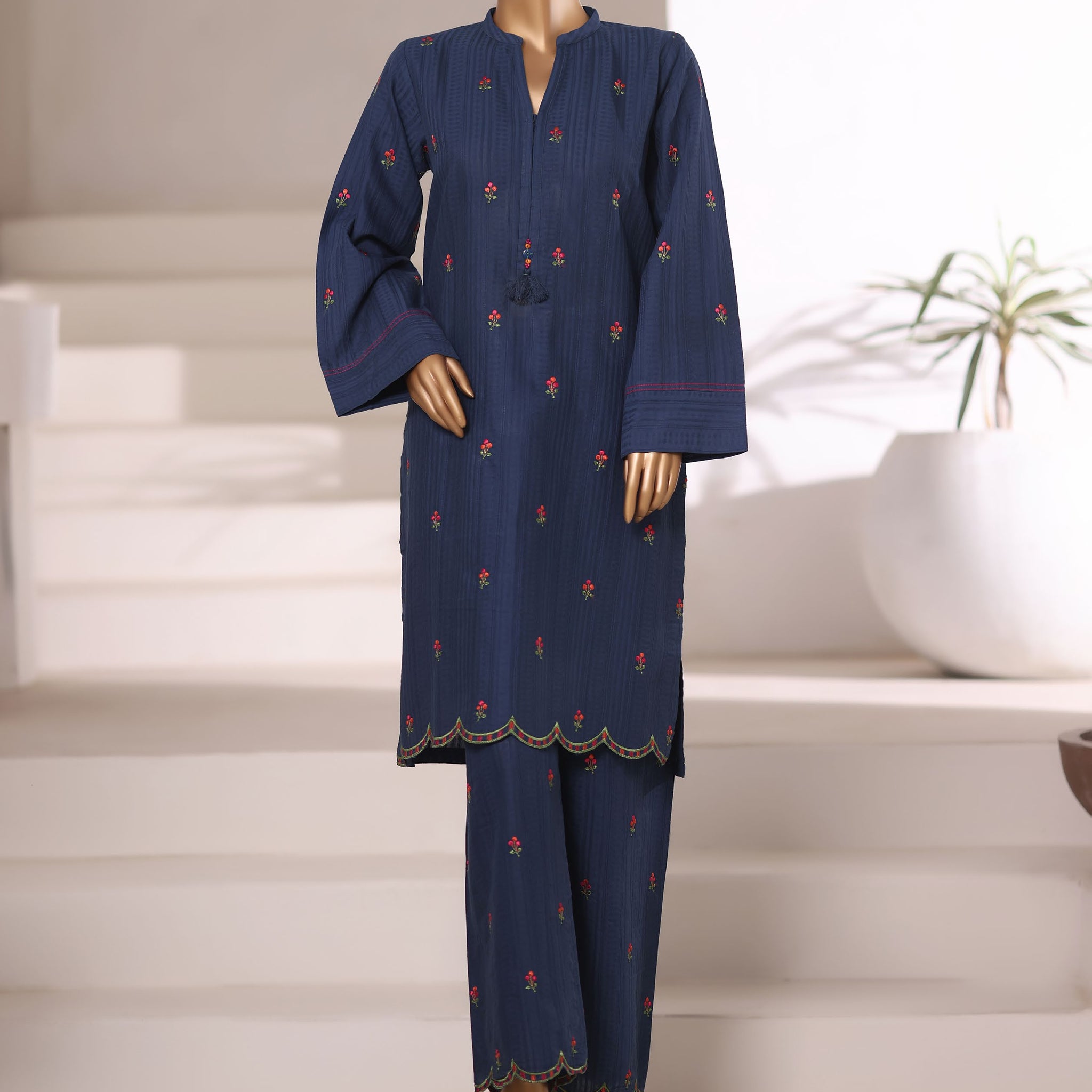 SADABAHAR Vybe Embroidered Set 2PlECE STITCHED COLLECTION 2025 D-405 N.Blue