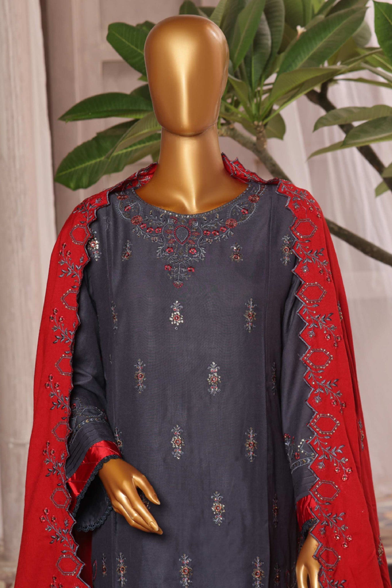 Bin Saeed Luxury Embroidery Dhank 3Piece Stitched Collection 2025 D#-03