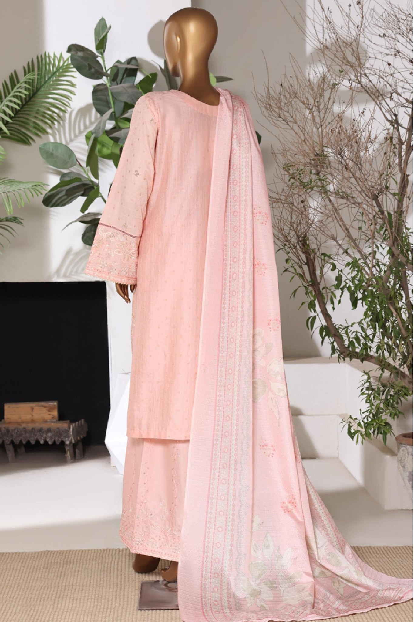 Bin Saeed Luxury Jacquard Lawn Embroidery 3Piece Stitched Collection 2026 D#-05