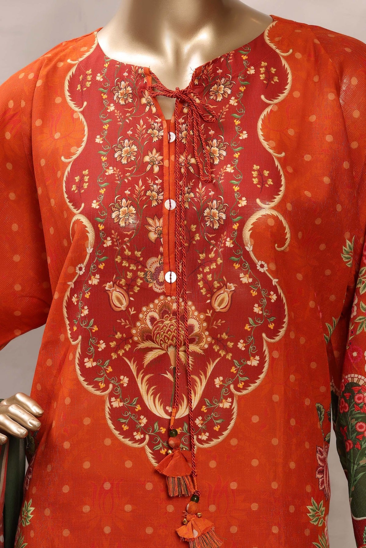 Sadabahar Luxury Chimti Lawn 3Piece Ready To Wear Kaftan Collection KFL-1002