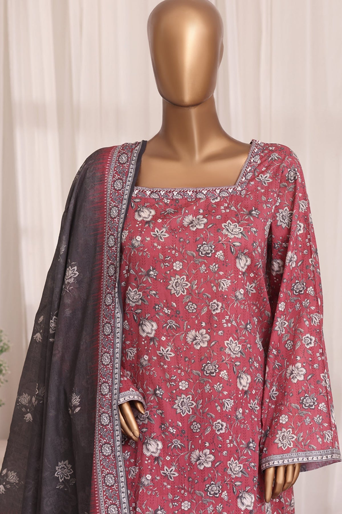 BIN SAEED Luxury Lawn Printed With Farshi Shalwar 3Piece Stitched COLLECTION 2026 D-#12
