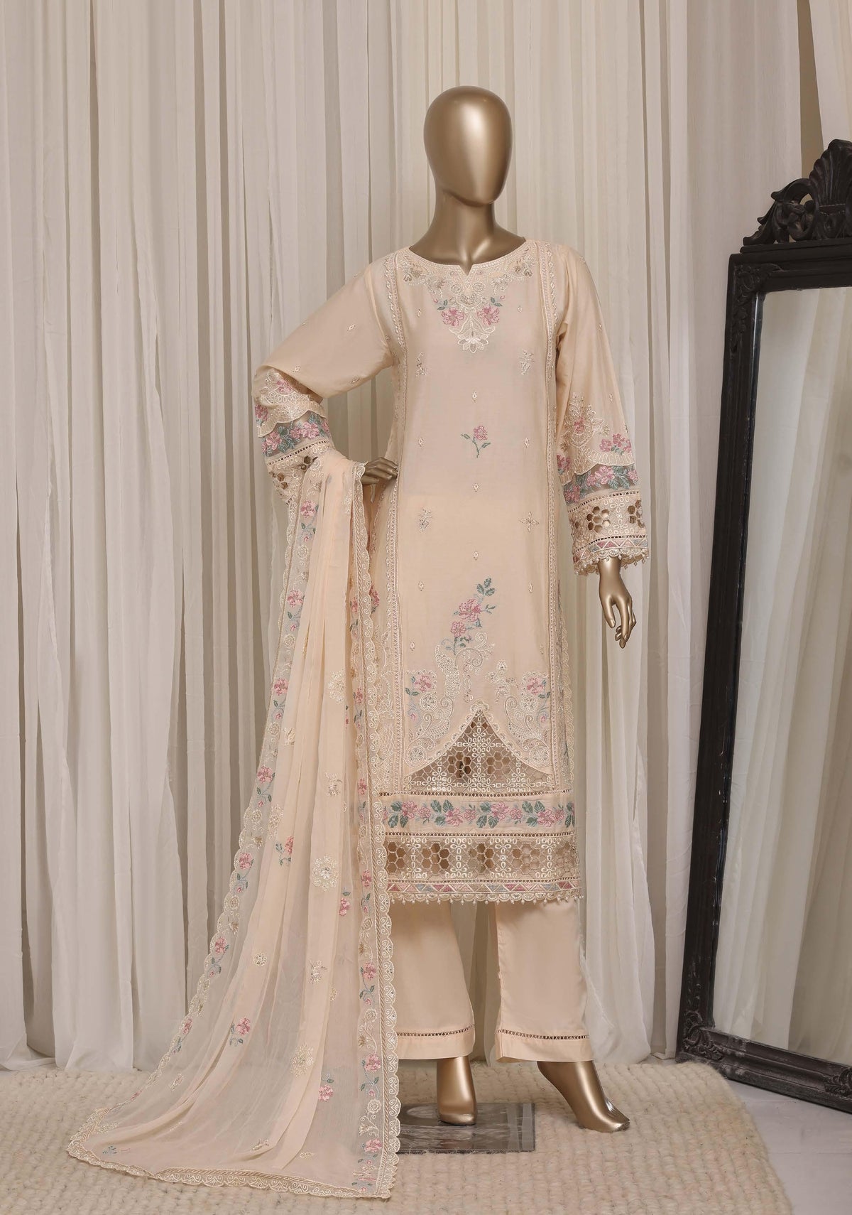 Sadabahar Luxury Slub Lawn Embroidery Stitched Vol-08 Collection 2026. LEL-1012