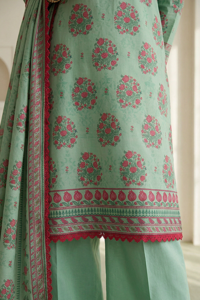 Zellbery Luxury Lawn Printed 3Piece Unstitched Collection 2026 WUS26X30946