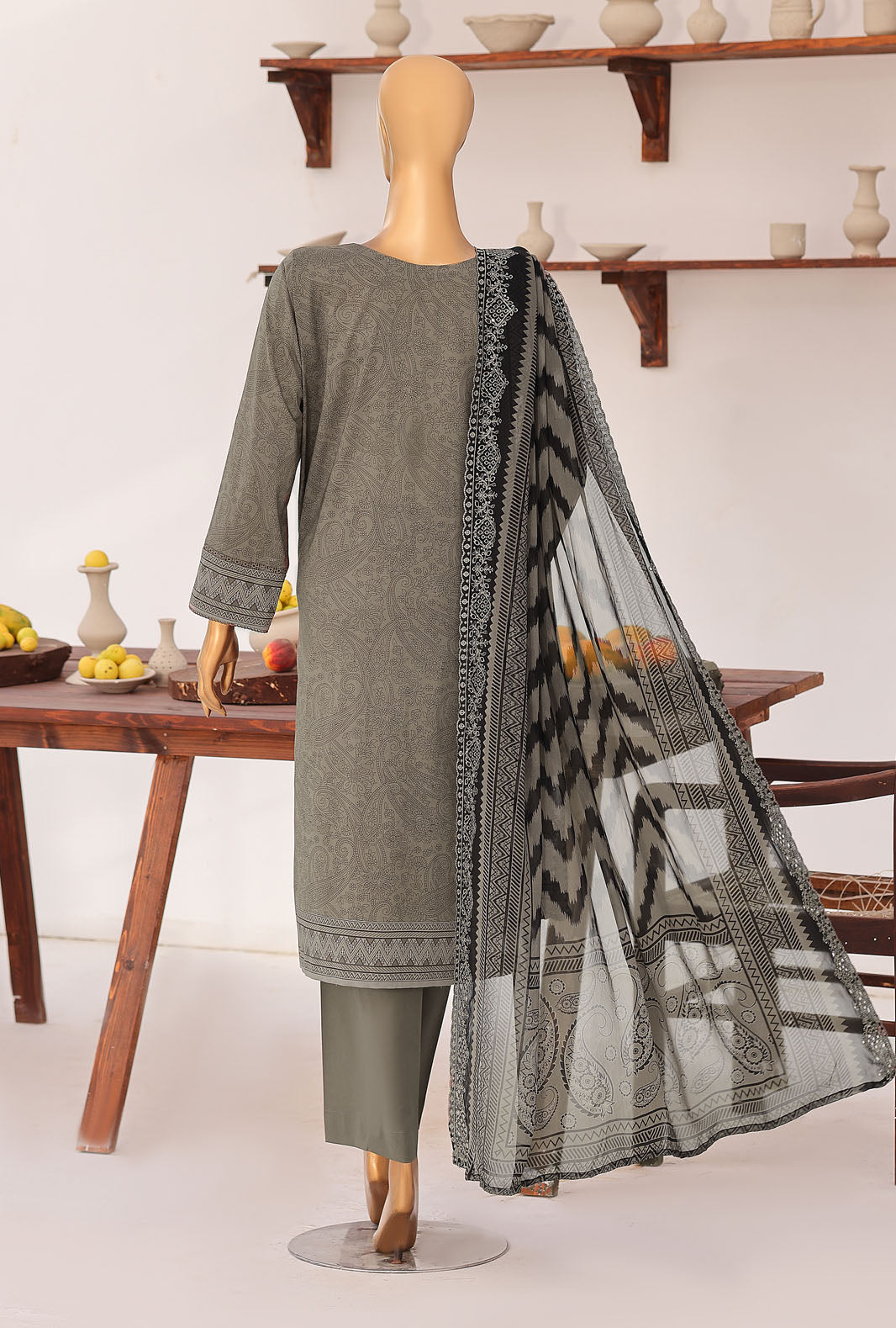 Premium Venice By HZ Textiles Embroidered With Chiffon Embroidery Dupatta Lawn Suit Unstitched 3 Piece Collection 2026 D#-06