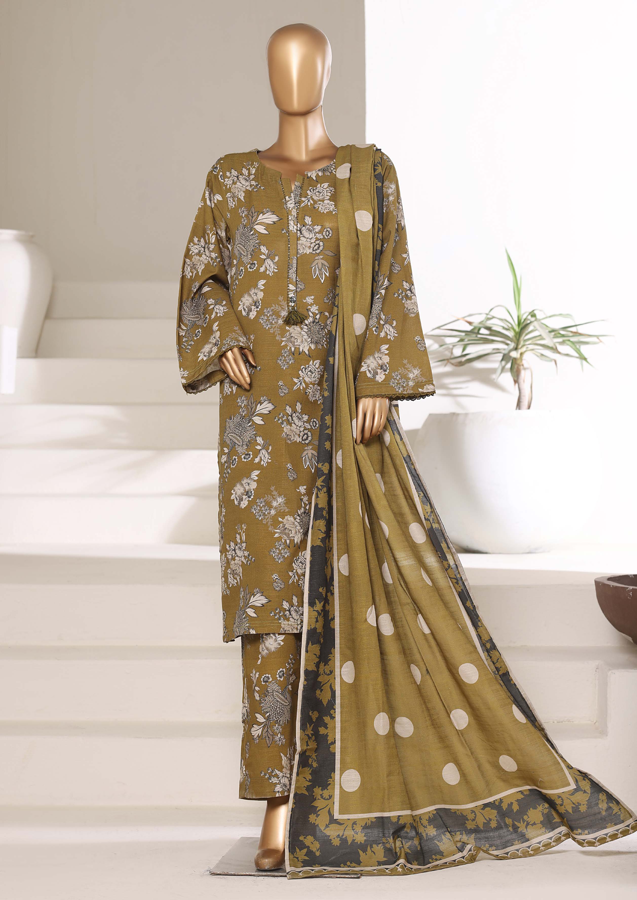 Sadabahar Printed Khadder 3PCS Stitched Vol—4 Collection 2025 D-30