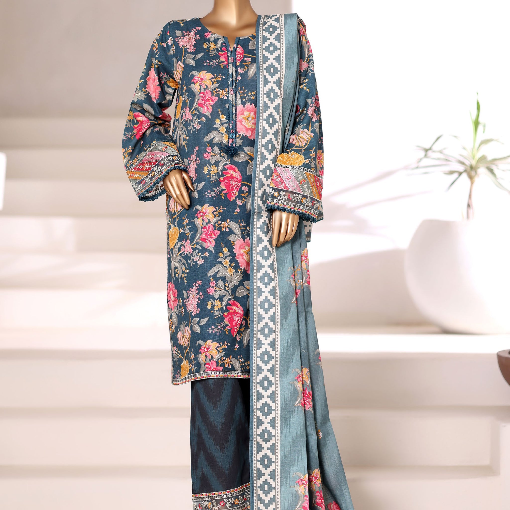 Sadabahar Malika Khaddar Short Length 3Piece Stitched Vol-02 Collection 2025. D-53 C-Green