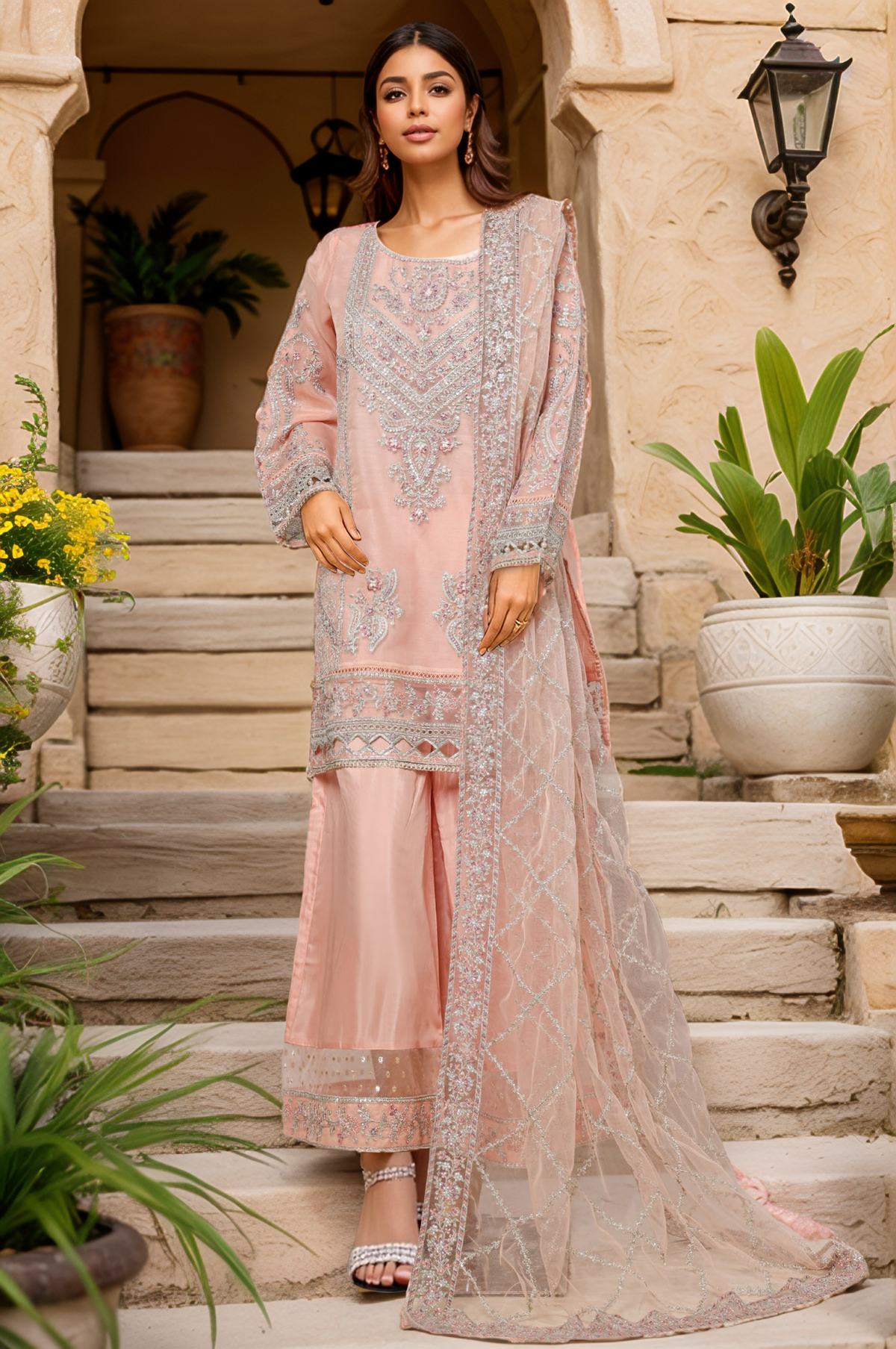 SADABAHAR LUXURY FORMAL FESTIVE °MAHPARA° ORGANZA EMBROIDERED 3PIECE STITCHED Vol-03 COLLECTION 2026 D#-09