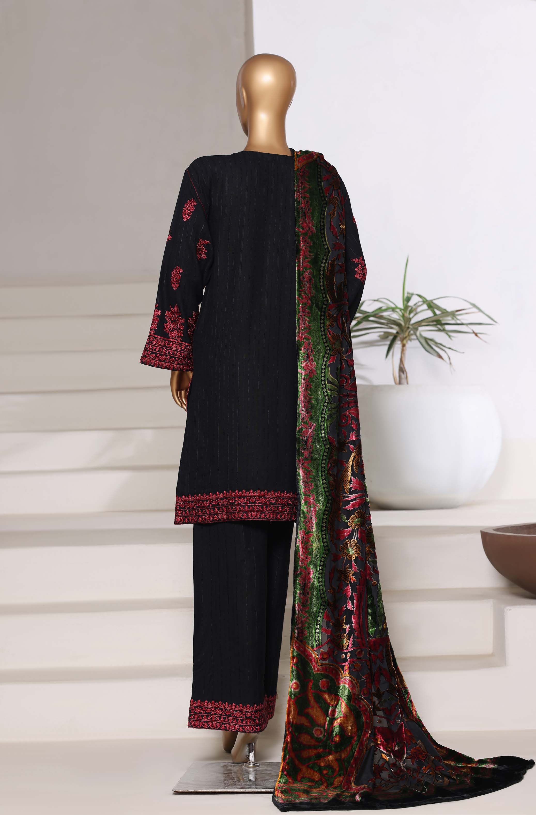 Sadabahar Stitched Winter Embroidery Dhanak 3Piece With Palachi Shwal Collection 2025 SDPL -01