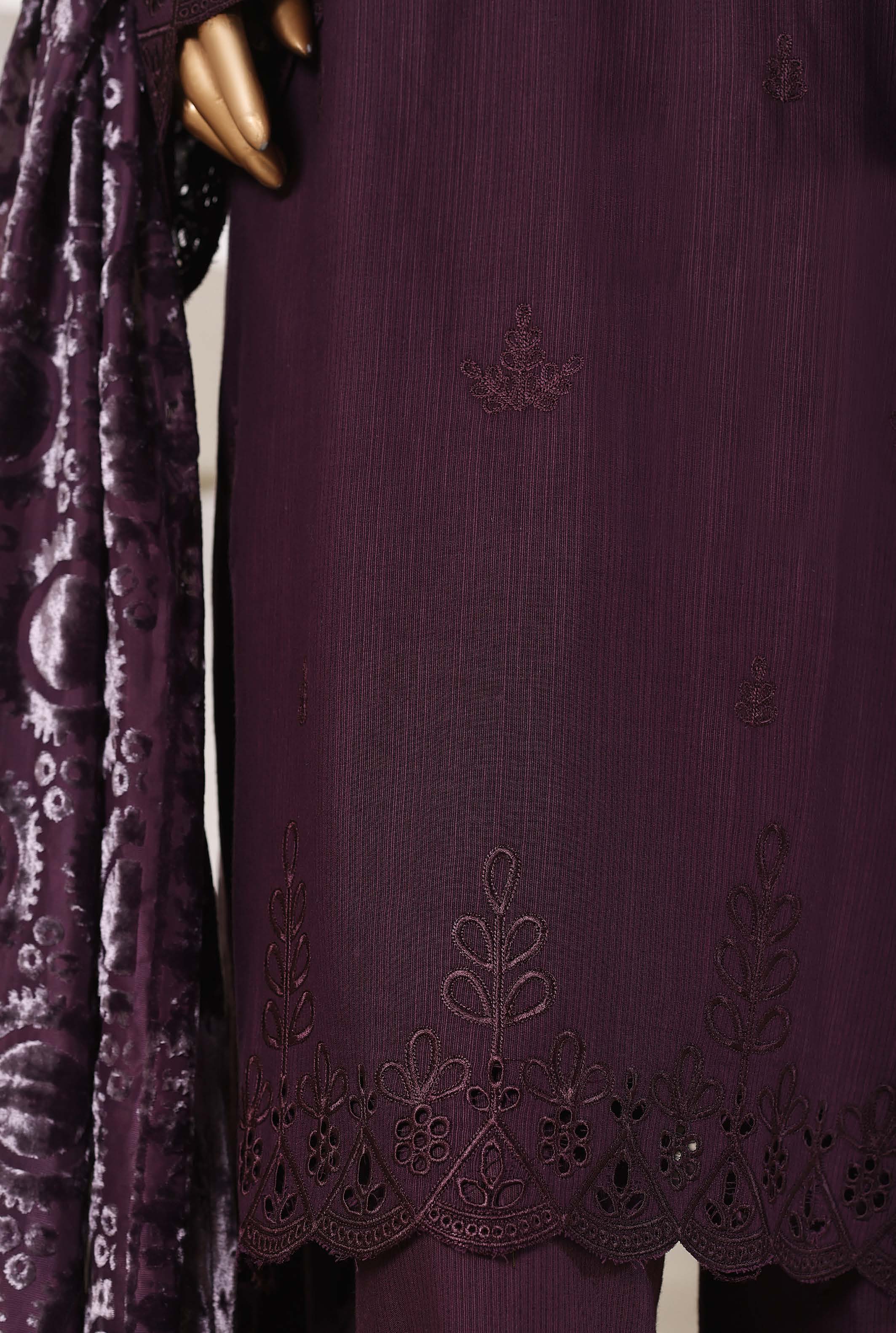 Sadabahar Stitched Embroidery Khaddar 3Piece With Palachi Shwal Collection 2025 LEKP -05