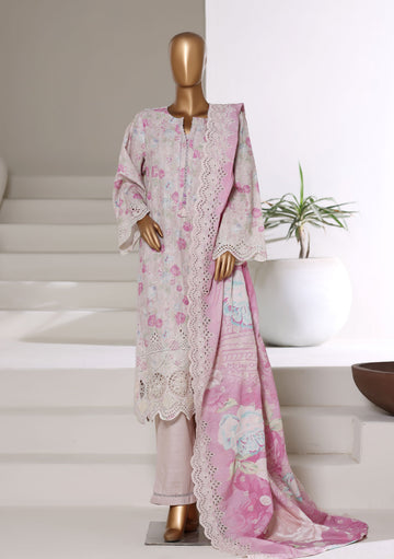 SADABAHAR RTW FUSION LASER CHICKENKARI EMBROIDERED KHADDAR 3PIECE COLLECTION 2025 SFKE -01