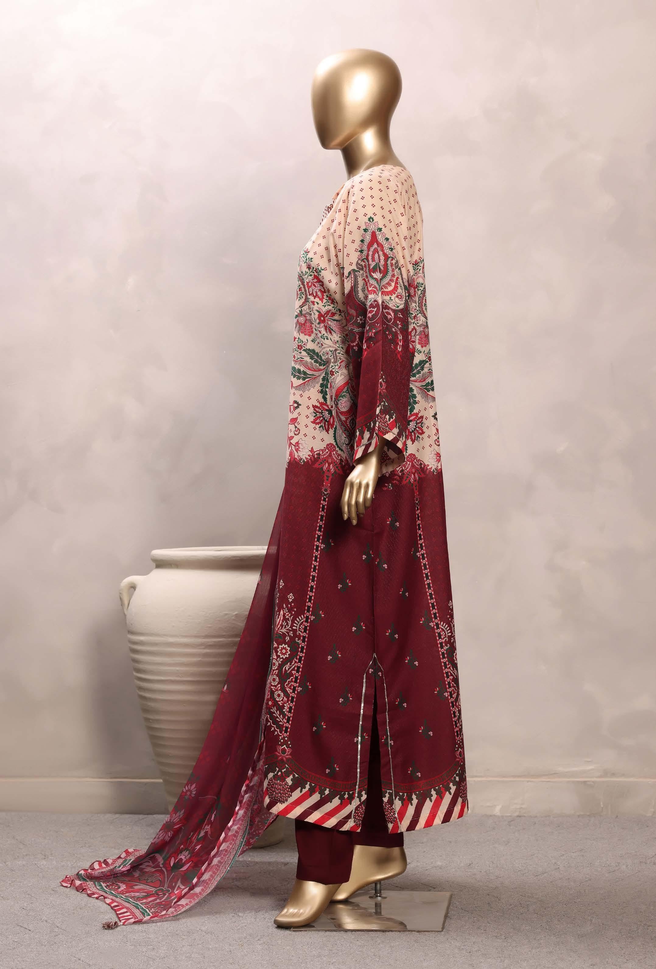 Sadabahar Luxury Chimti Lawn 3Piece Ready To Wear Kaftan Collection KFL-1006