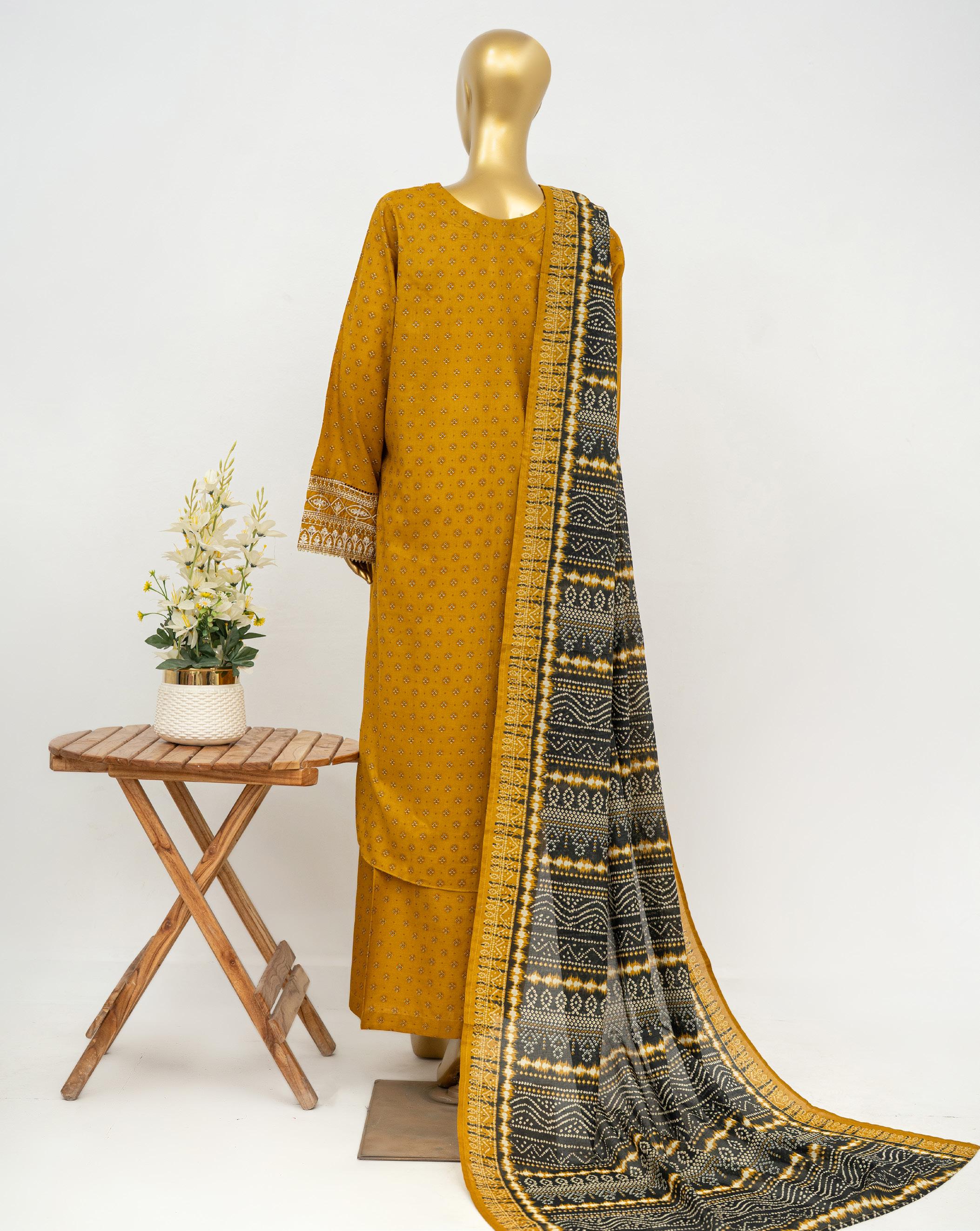 Bin Saeed Luxury Exclusive Embroidery 3 Piece Stitched Lawn Collection 2026 D#05
