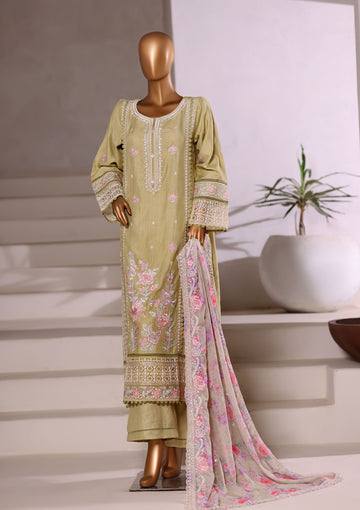 Sadabahar Luxury Viscous Embroidery With Chiffon Embroidery Dupatta Stitched Vol-01 Collection 2025. LEV-06 Dhani Green