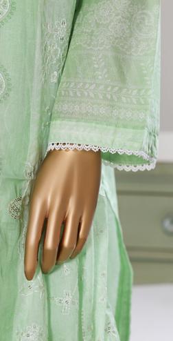 Bin Saeed Luxury Lawn White & White Chickenkari Embroidery 3Piece Stitched COLLECTION 2026. D-02
