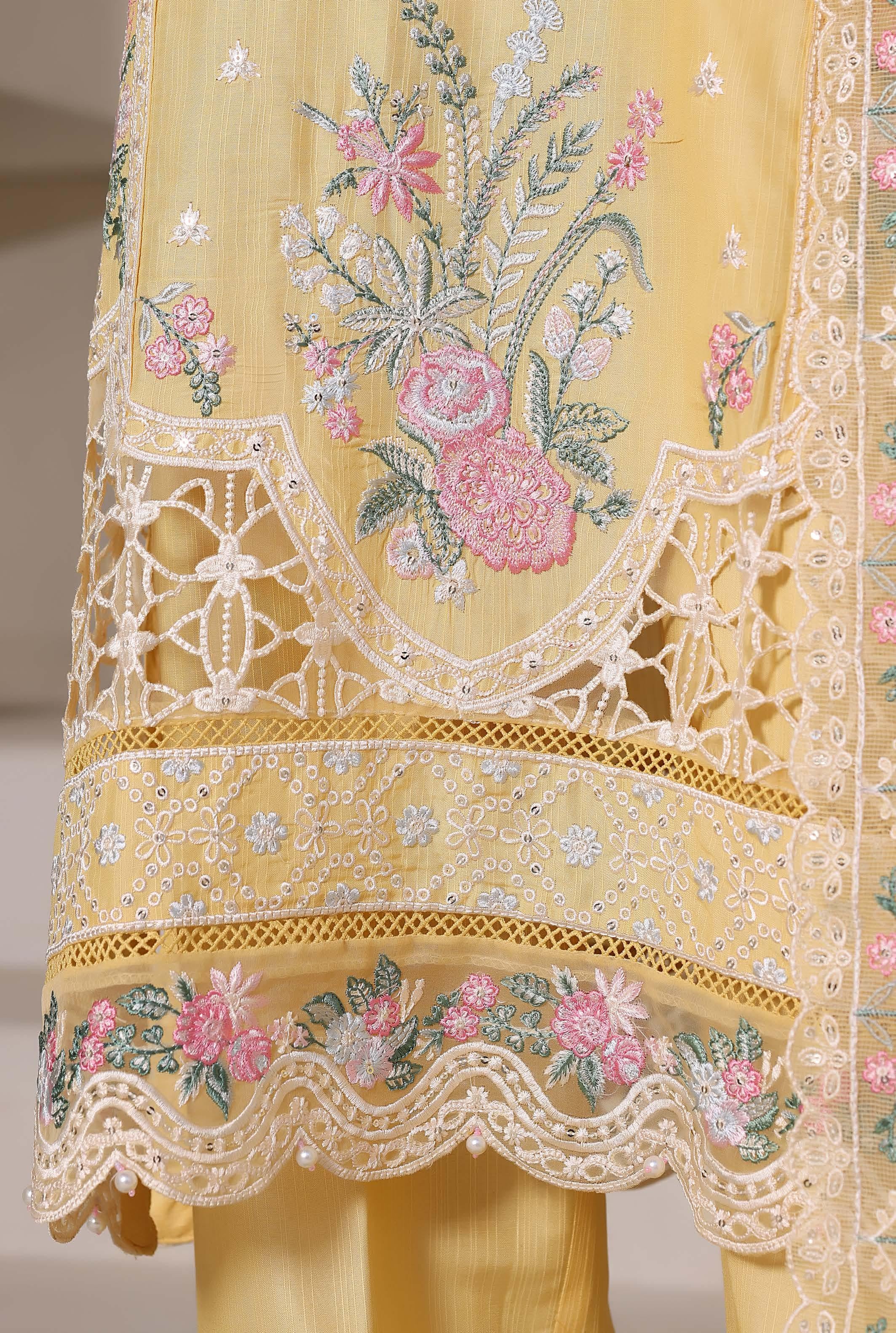 Sadabahar Luxury SlubViscous Lawn Embroidery With Chiffon Embroidery Dupatta Stitched Vol-01 Collection 2026. LEL-08