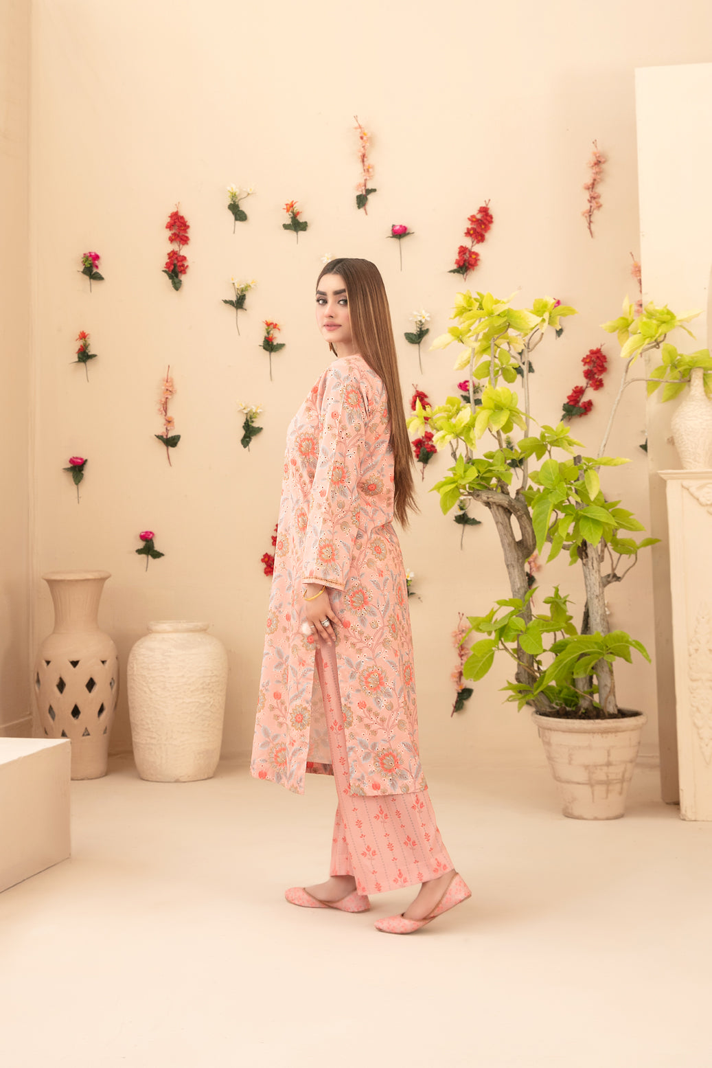 Tawakkal Dilfa 2Piece Stitched Schiffli Embroidery Swiss With Khussa Collection 2026. D-01