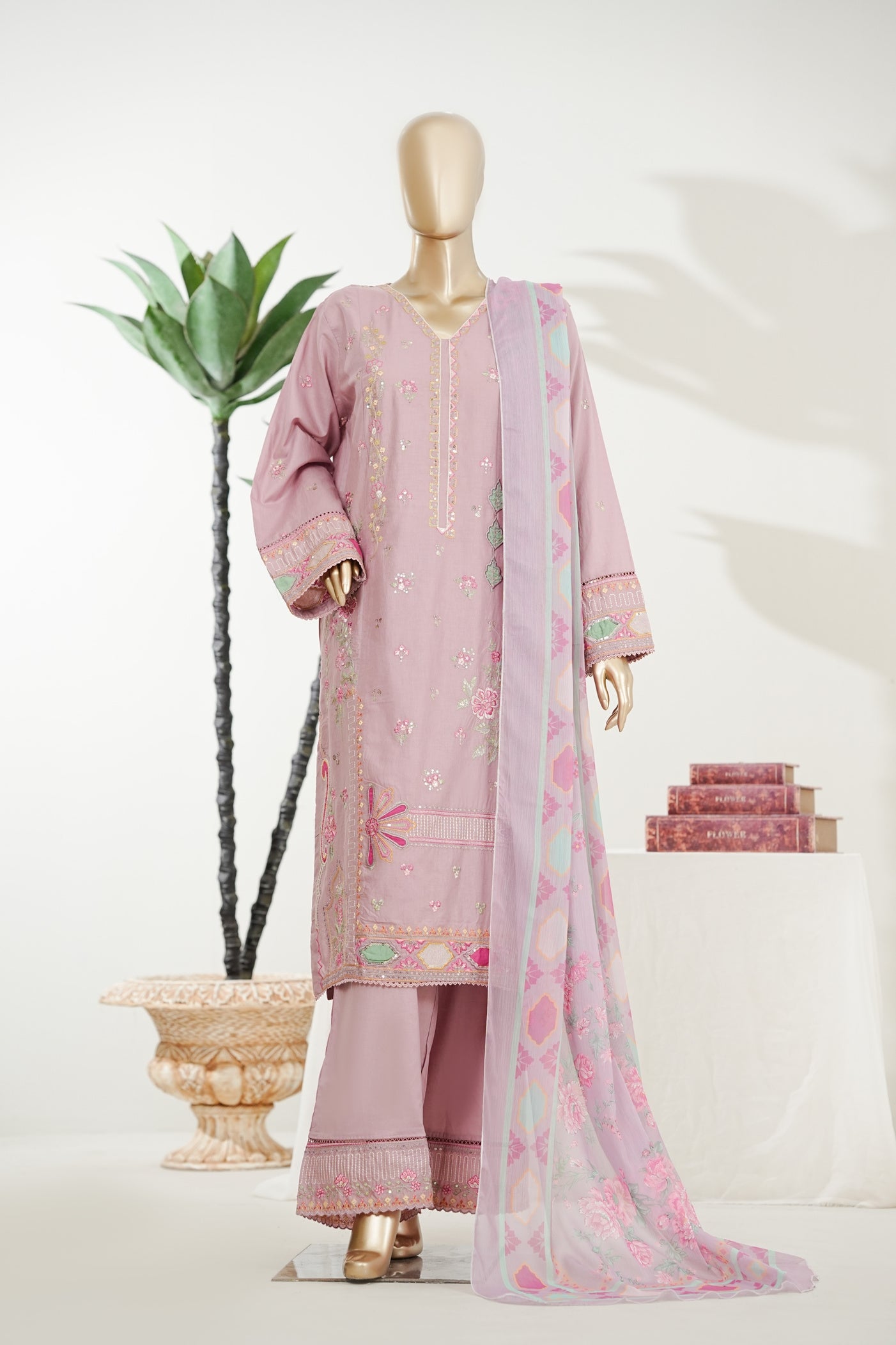 Bin Saeed Luxury Laserkari Heavy Embroidery Festive 3Piece Stitched Collection 2026 D#-01