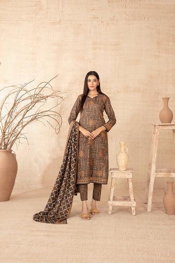 Areeka By Tawakkal Khaddar Boti Embroidery 3Piece Unstitched Collection 2025. D-10