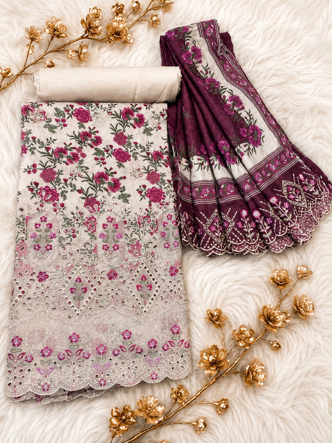 BIN SAEED Luxury Lawn  Embroidery 3Piece Unstitched COLLECTION 2026 D#13