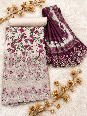 BIN SAEED Luxury Lawn  Embroidery 3Piece Unstitched COLLECTION 2026 D#13